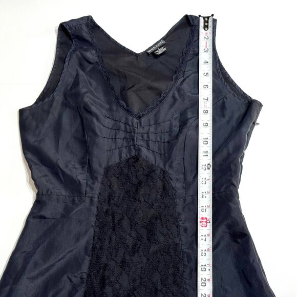 Wet Seal Silk Lace Slip Dress Black Sleeveless Whimsigoth Grunge Witchy Goth - Picture 12 of 13